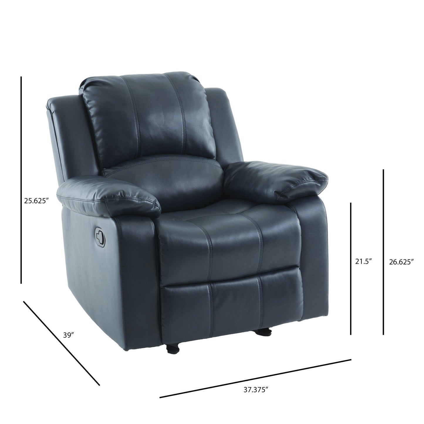 Poltrona reclinabile Charleston in pelle e gel di Greyson Living