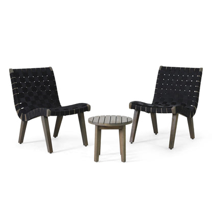 Set da esterno Charlotter in corda e legno di acacia di Christopher Knight Home