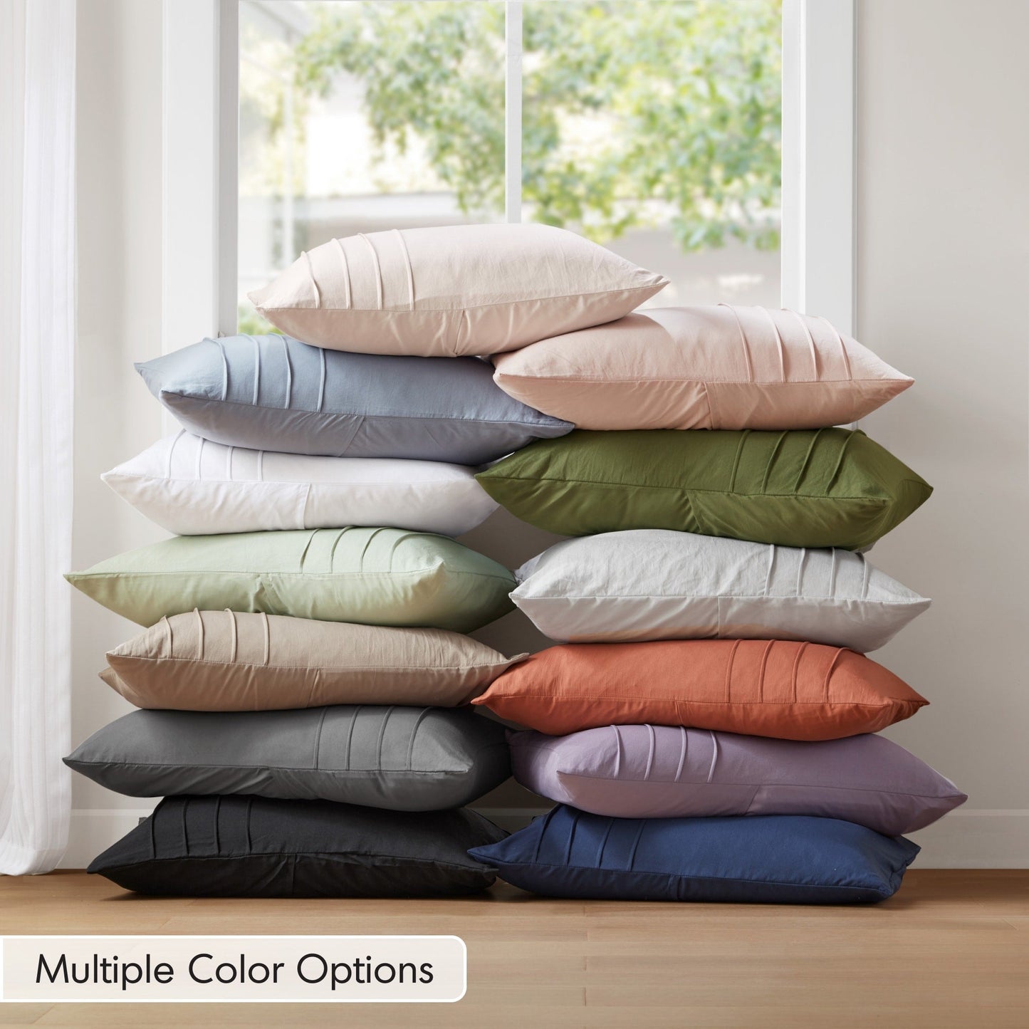 Set copripiumino Chelsea Square Evans Pinch Pleated Soft Washed Boho