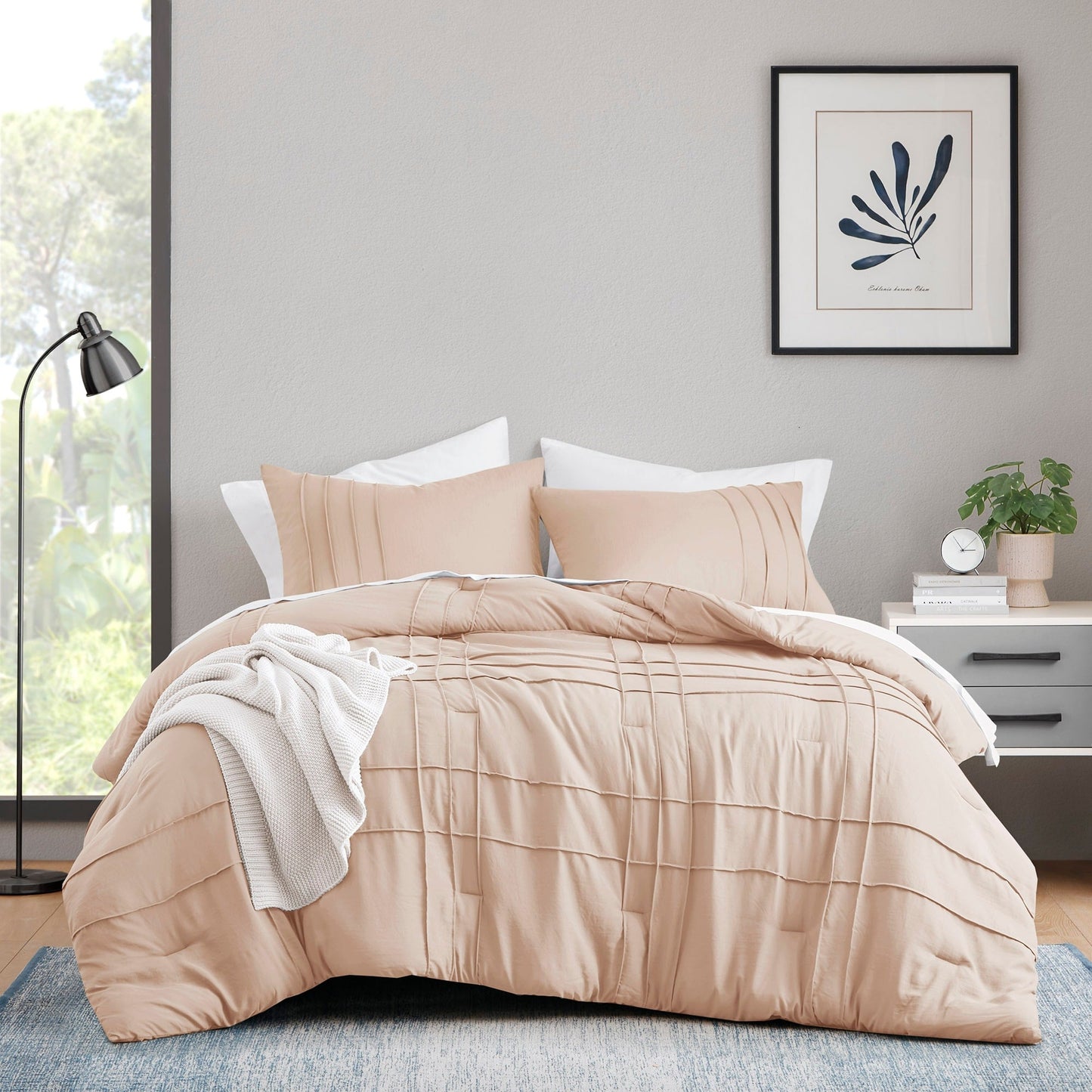 Set copripiumino Chelsea Square Evans Pinch Pleated Soft Washed Boho