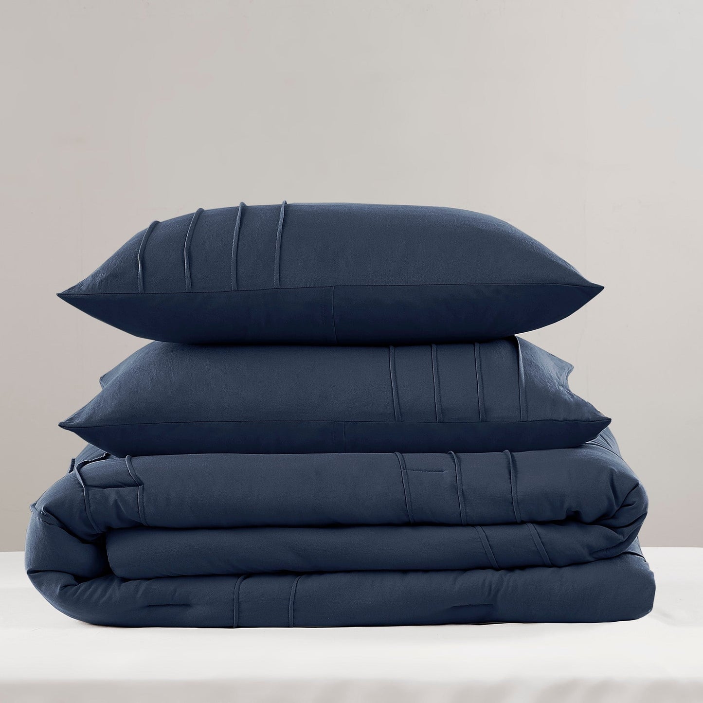 Set copripiumino Chelsea Square Evans Pinch Pleated Soft Washed Boho