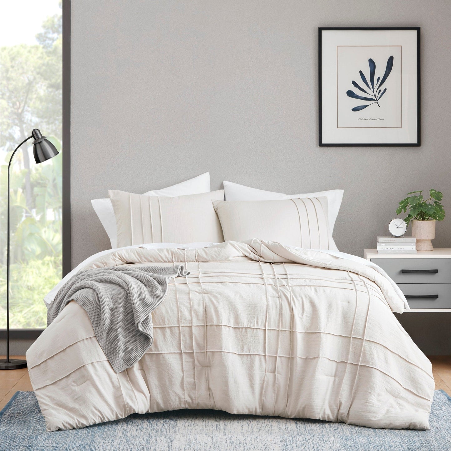 Set copripiumino Chelsea Square Evans Pinch Pleated Soft Washed Boho