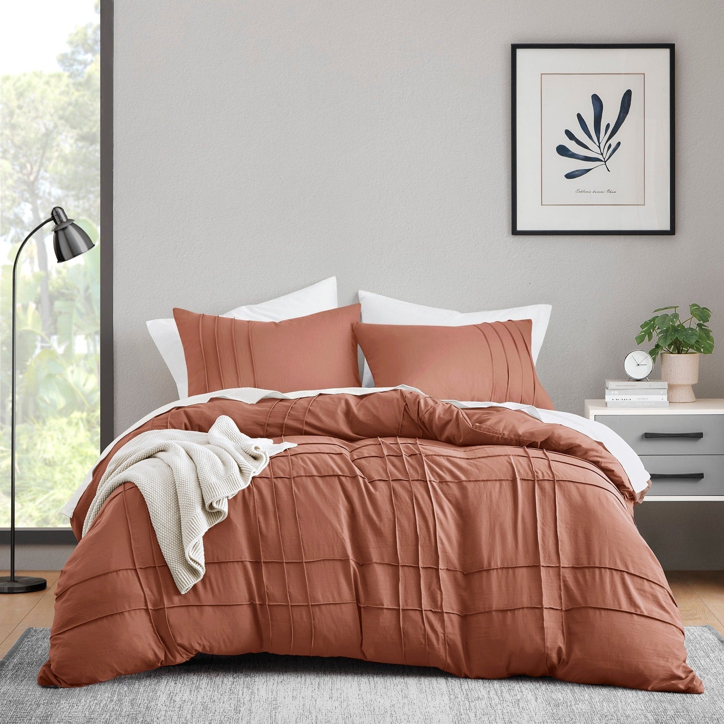 Set copripiumino Chelsea Square Evans Pinch Pleated Soft Washed Boho