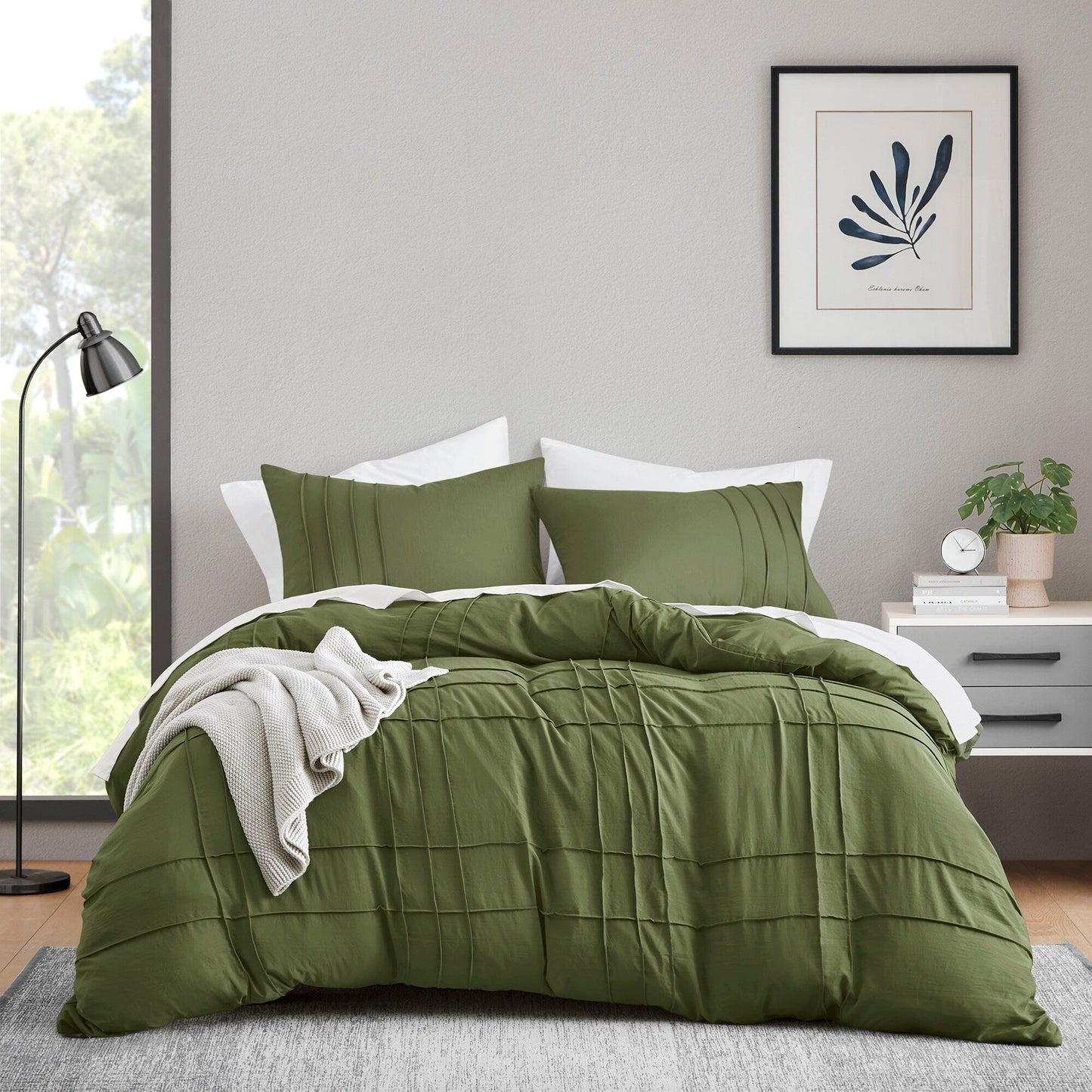 Set copripiumino Chelsea Square Evans Pinch Pleated Soft Washed Boho