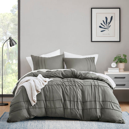 Set copripiumino Chelsea Square Evans Pinch Pleated Soft Washed Boho