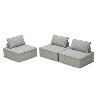 Set di divani modulari Chenille da 3 pezzi