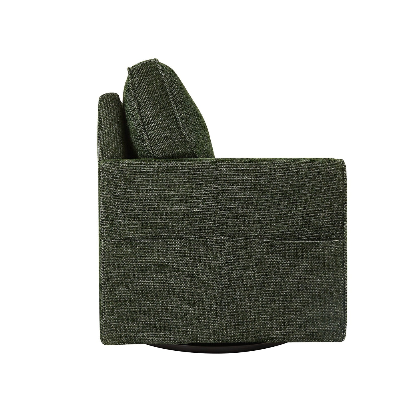 Poltrona girevole a 360° in ciniglia, poltrona moderna con tasche laterali, poltrona girevole, poltrona reclinabile ergonomica per camera da letto