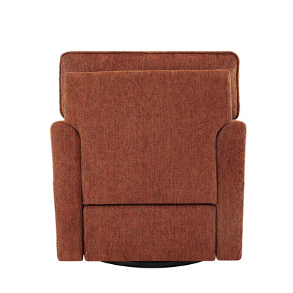 Poltrona girevole a 360° in ciniglia, poltrona moderna con tasche laterali, poltrona girevole, poltrona reclinabile ergonomica per camera da letto