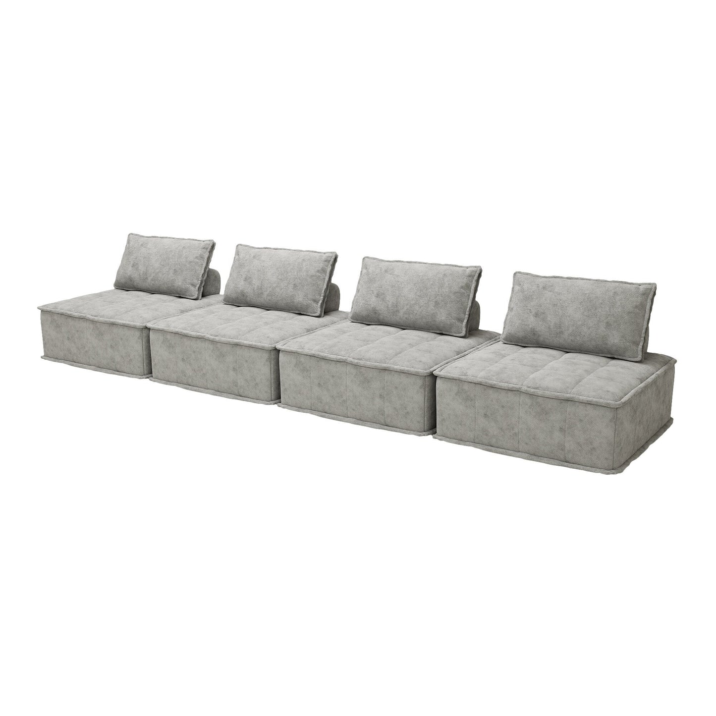 Set di divani modulari Chenille da 4 pezzi
