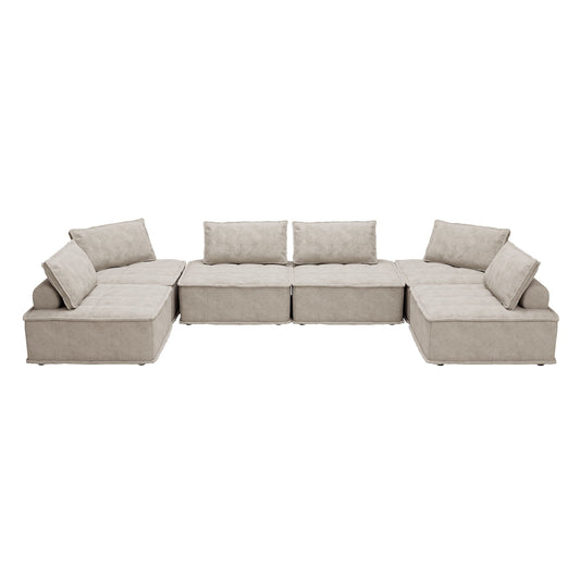 Set di divani modulari Chenille da 6 pezzi