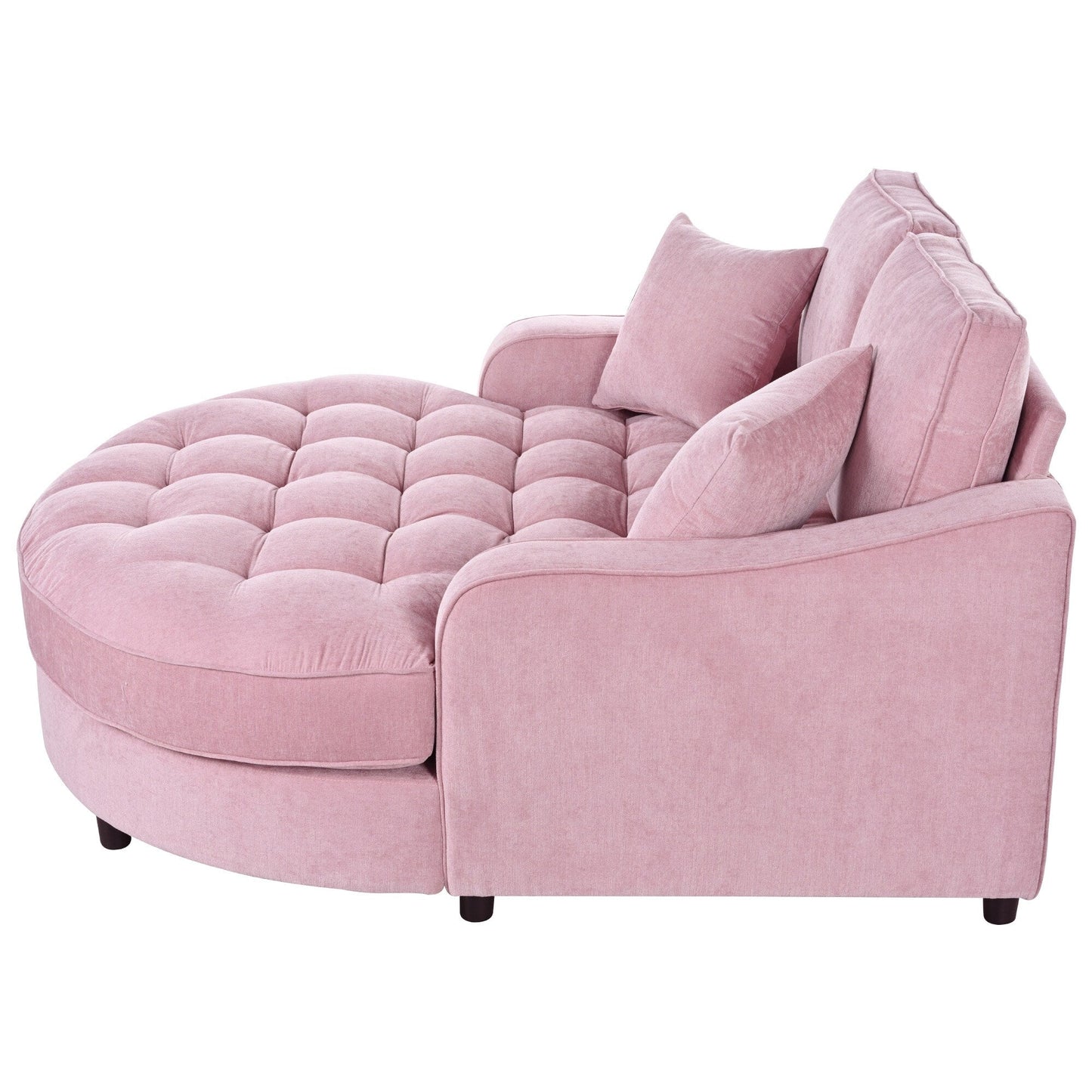 Divano letto con chaise longue in ciniglia, divano imbottito con schienale trapuntato e 2 cuscini staccabili per soggiorno