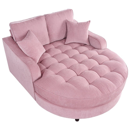 Divano letto con chaise longue in ciniglia, divano imbottito con schienale trapuntato e 2 cuscini staccabili per soggiorno