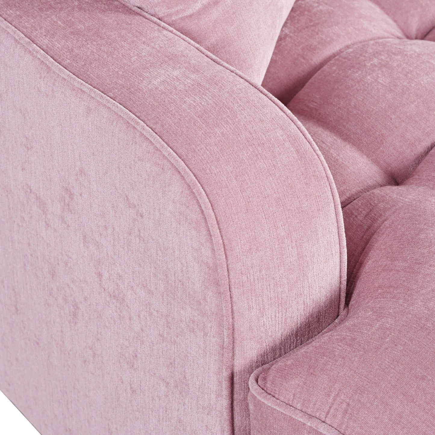 Divano letto con chaise longue in ciniglia, divano imbottito con schienale trapuntato e 2 cuscini staccabili per soggiorno