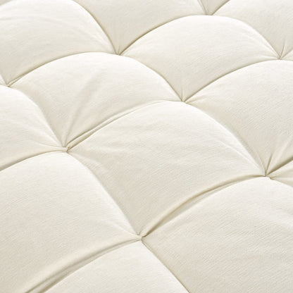 Divano letto con chaise longue in ciniglia, divano imbottito con schienale trapuntato e 2 cuscini staccabili per soggiorno