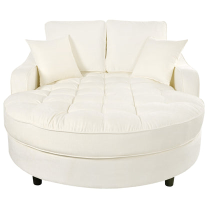 Divano letto con chaise longue in ciniglia, divano imbottito con schienale trapuntato e 2 cuscini staccabili per soggiorno