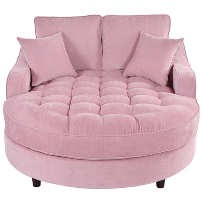 Divano letto con chaise longue in ciniglia, divano imbottito con schienale trapuntato e 2 cuscini staccabili per soggiorno