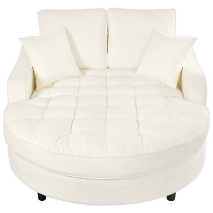Divano letto con chaise longue in ciniglia, divano imbottito con schienale trapuntato e 2 cuscini staccabili per soggiorno