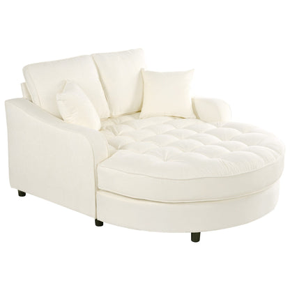 Divano letto con chaise longue in ciniglia, divano imbottito con schienale trapuntato e 2 cuscini staccabili per soggiorno