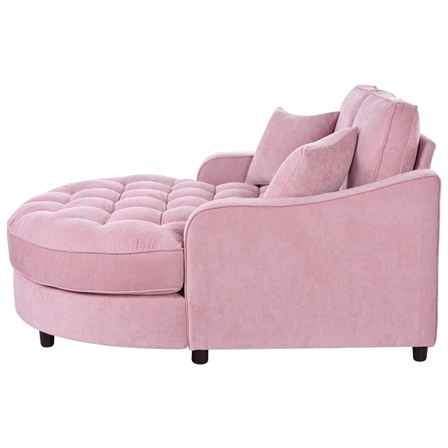 Divano letto con chaise longue in ciniglia, divano imbottito con schienale trapuntato e 2 cuscini staccabili per soggiorno