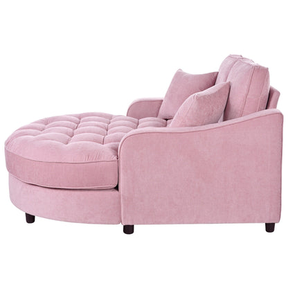 Divano letto con chaise longue in ciniglia, divano imbottito con schienale trapuntato e 2 cuscini staccabili per soggiorno