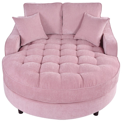 Divano letto con chaise longue in ciniglia, divano imbottito con schienale trapuntato e 2 cuscini staccabili per soggiorno