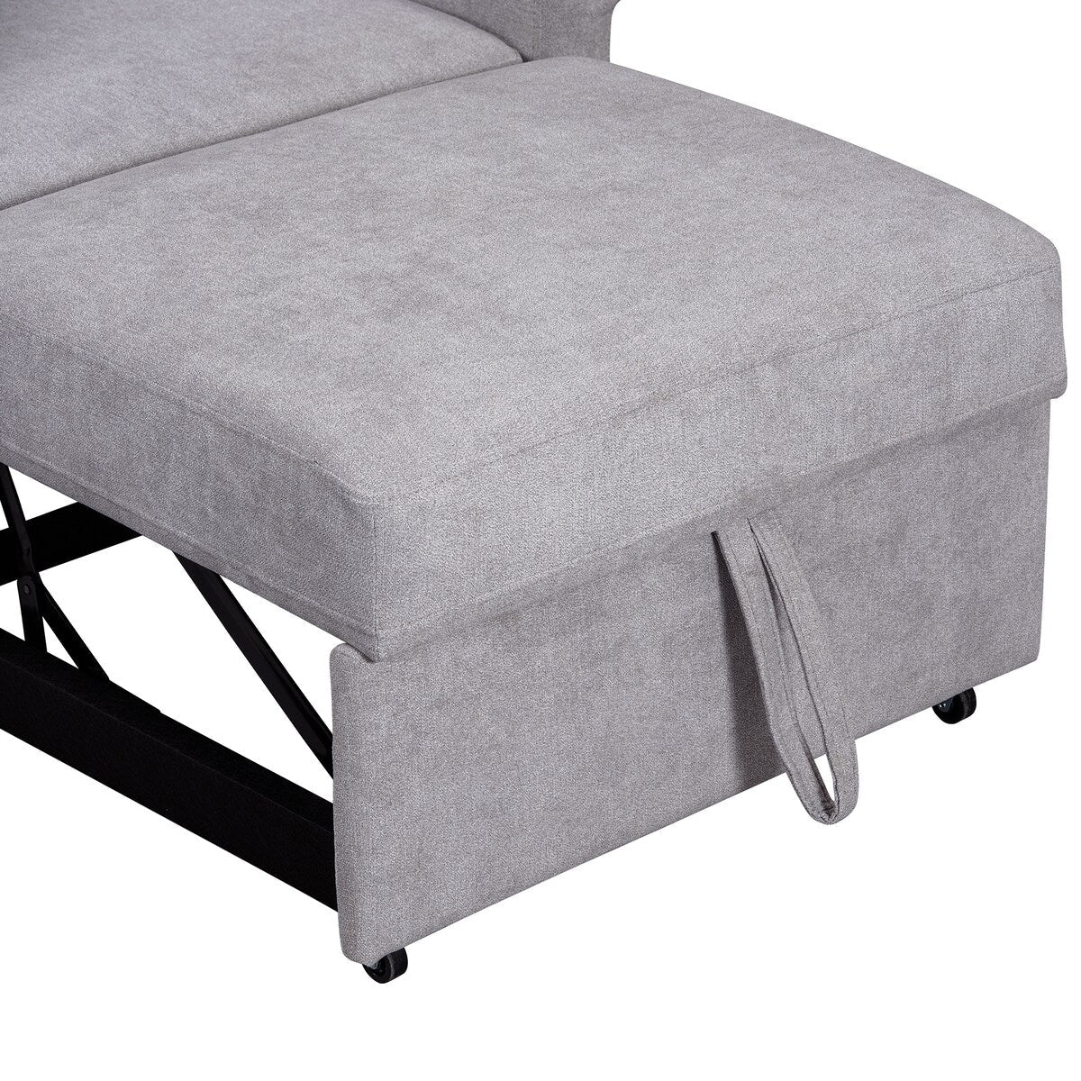 Poltrona letto trasformabile in ciniglia con schienale regolabile, poltrona 3 in 1 che si trasforma in letto, letto singolo per soggiorno