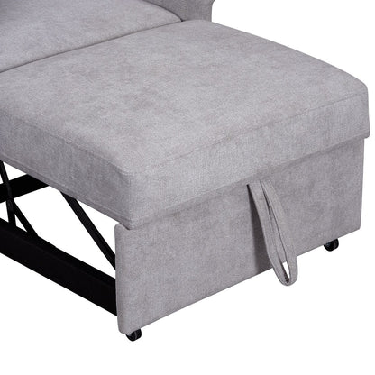 Poltrona letto trasformabile in ciniglia con schienale regolabile, poltrona 3 in 1 che si trasforma in letto, letto singolo per soggiorno