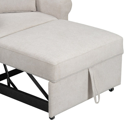 Poltrona letto trasformabile in ciniglia con schienale regolabile, poltrona 3 in 1 che si trasforma in letto, letto singolo per soggiorno