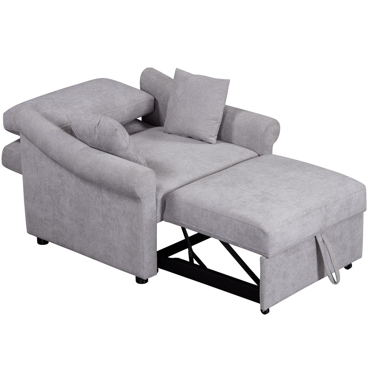 Poltrona letto trasformabile in ciniglia con schienale regolabile, poltrona 3 in 1 che si trasforma in letto, letto singolo per soggiorno