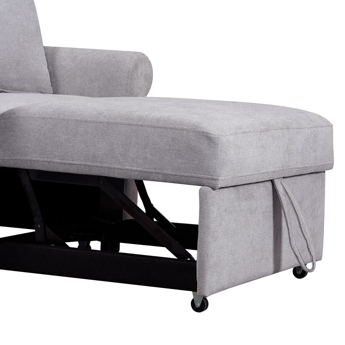 Poltrona letto trasformabile in ciniglia con schienale regolabile, poltrona 3 in 1 che si trasforma in letto, letto singolo per soggiorno