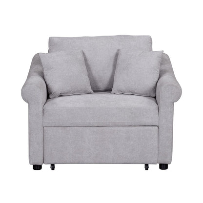 Poltrona letto trasformabile in ciniglia con schienale regolabile, poltrona 3 in 1 che si trasforma in letto, letto singolo per soggiorno