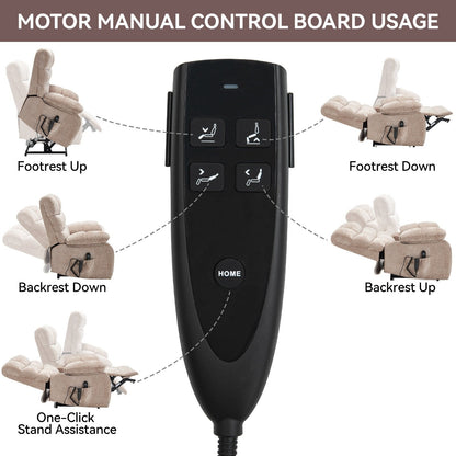 Poltrona reclinabile elettrica Chenille Dual Motor Infinite Position, poltrona reclinabile oversize con massaggio termico e telecomando elettrico