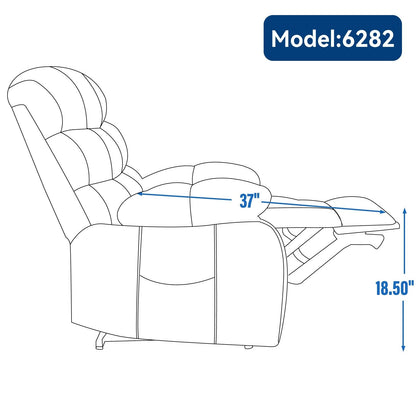 Poltrona reclinabile elettrica Chenille Dual Motor Infinite Position, poltrona reclinabile oversize con massaggio termico e telecomando elettrico