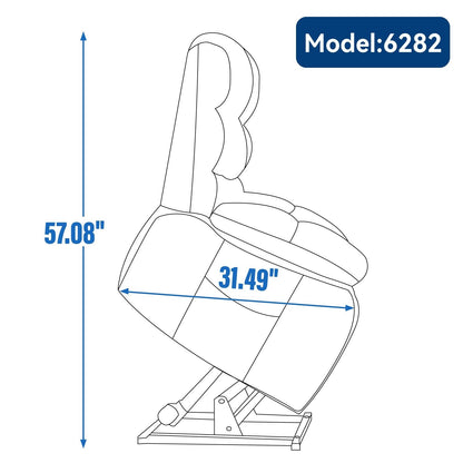 Poltrona reclinabile elettrica Chenille Dual Motor Infinite Position, poltrona reclinabile oversize con massaggio termico e telecomando elettrico