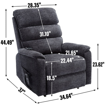 Poltrona reclinabile Chenille Dual Motor Infinite Power Lift con telecomando, massaggio termico e meccanismo di movimento per impieghi gravosi