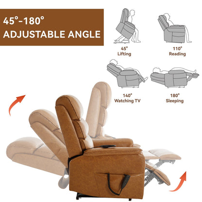 Poltrona reclinabile Chenille Dual Motor Infinite Power Lift con telecomando, massaggio termico e meccanismo di movimento per impieghi gravosi