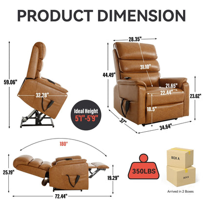 Poltrona reclinabile Chenille Dual Motor Infinite Power Lift con telecomando, massaggio termico e meccanismo di movimento per impieghi gravosi