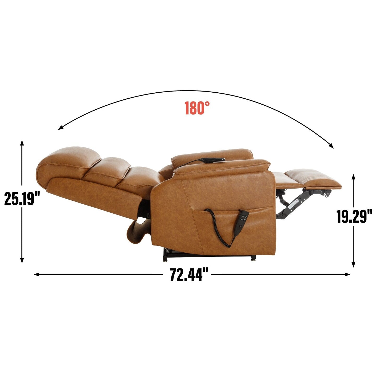 Poltrona reclinabile Chenille Dual Motor Infinite Power Lift con telecomando, massaggio termico e meccanismo di movimento per impieghi gravosi