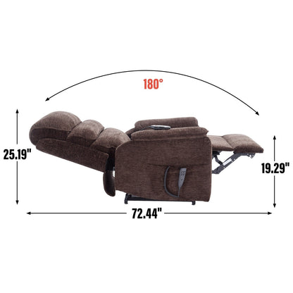 Poltrona reclinabile Chenille Dual Motor Infinite Power Lift con telecomando, massaggio termico e meccanismo di movimento per impieghi gravosi