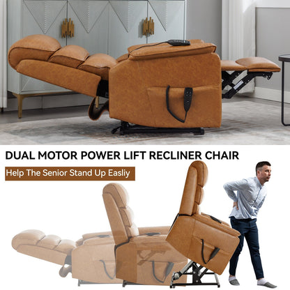 Poltrona reclinabile Chenille Dual Motor Infinite Power Lift con telecomando, massaggio termico e meccanismo di movimento per impieghi gravosi
