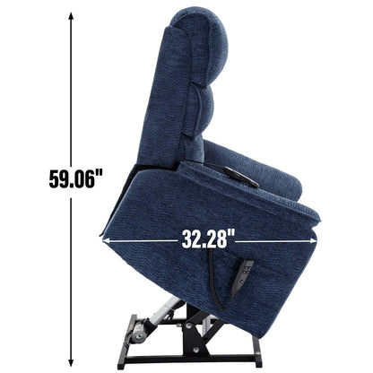 Poltrona reclinabile Chenille Dual Motor Infinite Power Lift con telecomando, massaggio termico e meccanismo di movimento per impieghi gravosi
