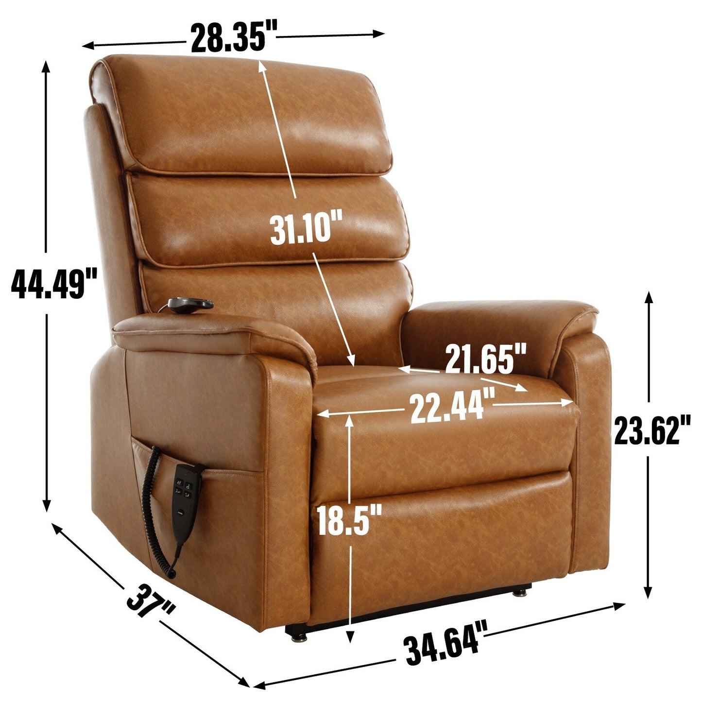 Poltrona reclinabile Chenille Dual Motor Infinite Power Lift con telecomando, massaggio termico e meccanismo di movimento per impieghi gravosi