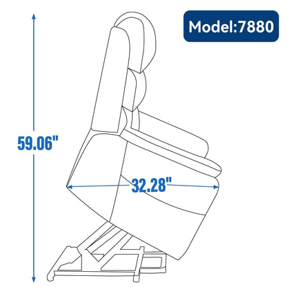 Poltrona reclinabile Chenille Dual Motor Infinite Power Lift con telecomando, massaggio termico e meccanismo di movimento per impieghi gravosi