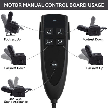 Poltrona reclinabile Chenille Dual Motor Infinite Power Lift con telecomando, massaggio termico e meccanismo di movimento per impieghi gravosi