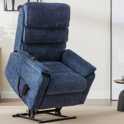 Poltrona reclinabile Chenille Dual Motor Infinite Power Lift con telecomando, massaggio termico e meccanismo di movimento per impieghi gravosi