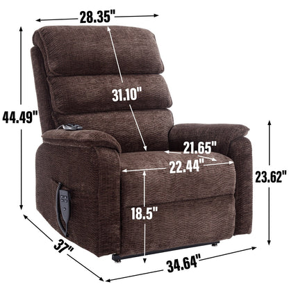 Poltrona reclinabile Chenille Dual Motor Infinite Power Lift con telecomando, massaggio termico e meccanismo di movimento per impieghi gravosi