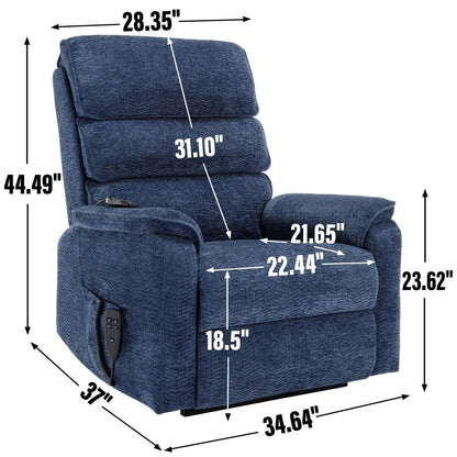 Poltrona reclinabile Chenille Dual Motor Infinite Power Lift con telecomando, massaggio termico e meccanismo di movimento per impieghi gravosi