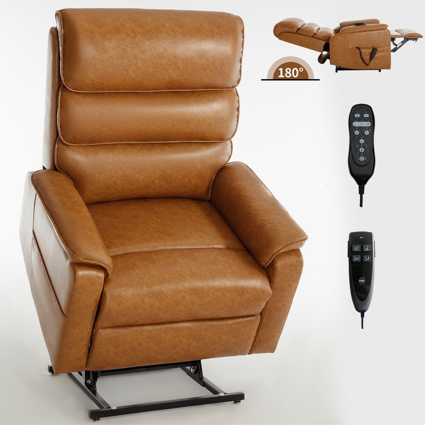 Poltrona reclinabile Chenille Dual Motor Infinite Power Lift con telecomando, massaggio termico e meccanismo di movimento per impieghi gravosi