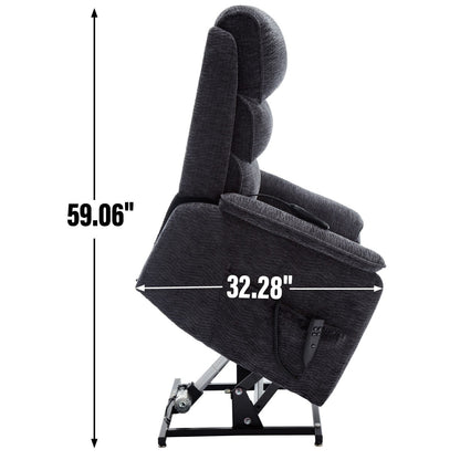 Poltrona reclinabile Chenille Dual Motor Infinite Power Lift con telecomando, massaggio termico e meccanismo di movimento per impieghi gravosi
