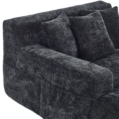 Divano letto Chenille Lazy Sofa con cuscini - Poltrona trasformabile con braccioli, divano letto multiposizione per soggiorno